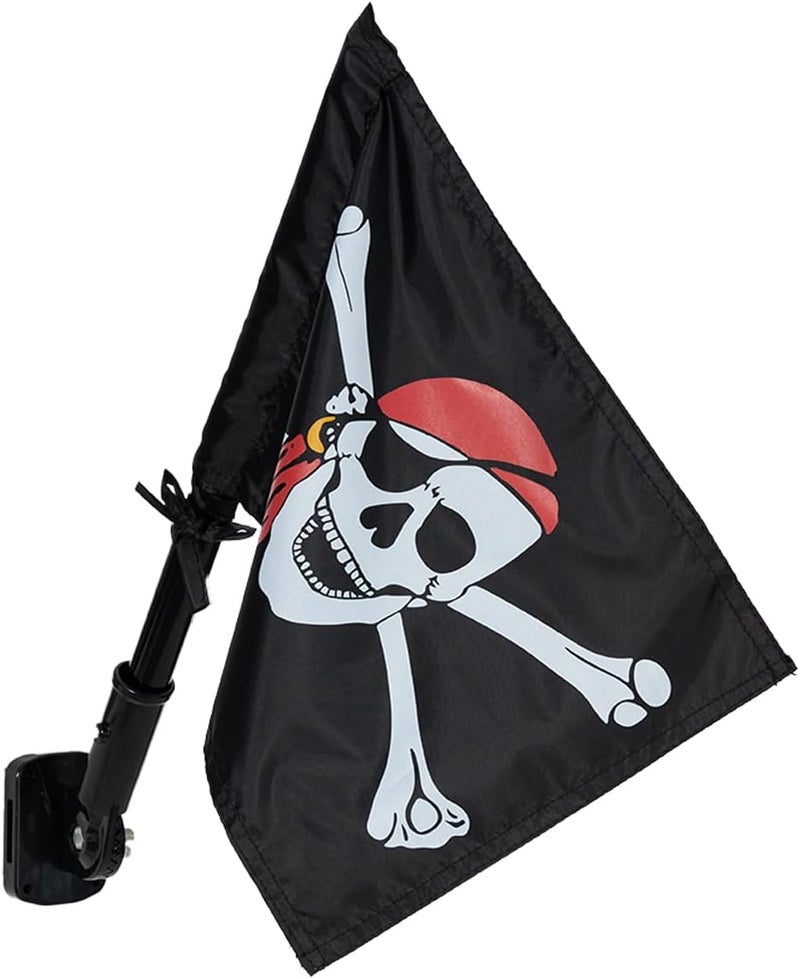 ifeolo Pirate Flag Swing Set Accessory, Double Sided Flag with Pole and Mounting Hardware, Outdoor Flag for Treehouse Playhouse Backyard Decorations - Image 1